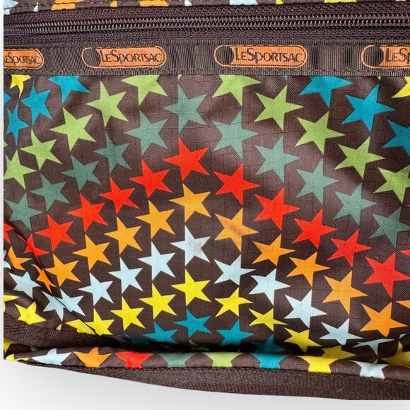 VTG LeSportsac Hobo Bag Rainbow Star Print with Matching Pouch – Rare 2000s - Picture 14 of 14